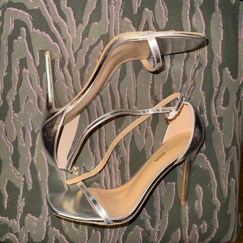 Fashion Nova Silver High Heels